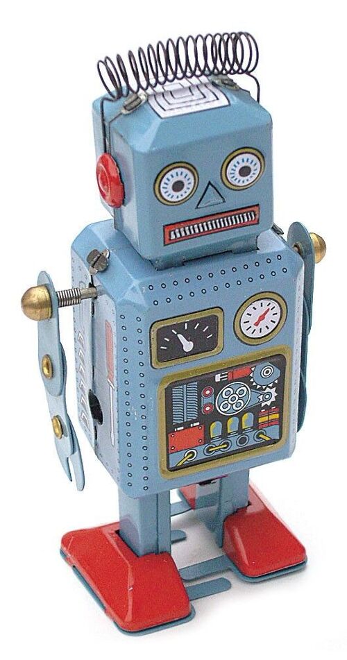 Robot 12 Cm à Clé - Article Mécanique en Métal - Jouet d'Hier - Objet de Collection