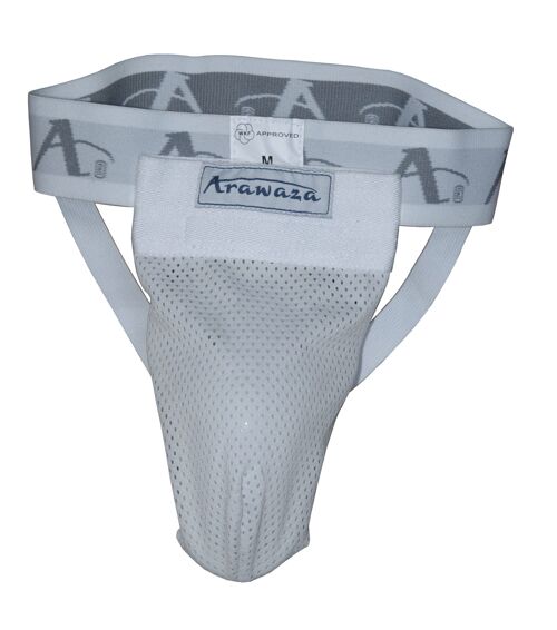Kruisbeschermer voor mannen Arawaza | WKF- approved | wit - Product Kleur: Wit / Product Maat: XL