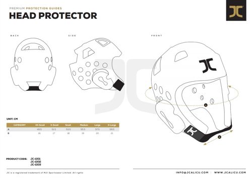 Taekwondo-hoofdbeschermer JCalicu | WT-goedgekeurd | rood - Product Kleur: Rood / Product Maat: XL