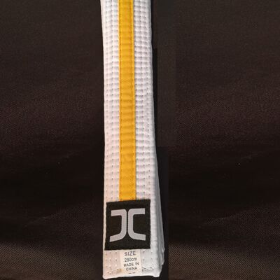 Taekwondo-band JCalicu | wit-geel - Product Kleur: Wit / Geel / Product Maat: 240