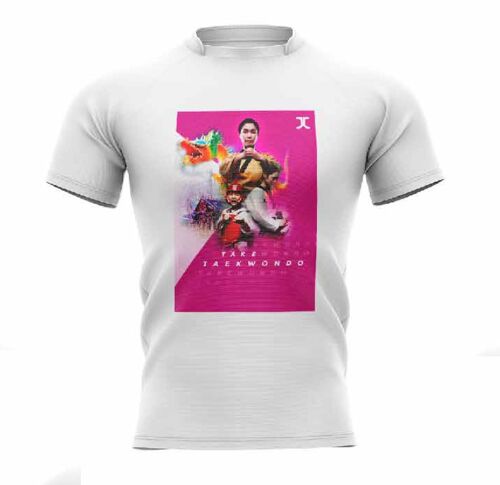 Trainingshirt JCalicu Taekwondo Take Taekwondo | wit-roze - Product Kleur: Wit / Roze / Product Maat: 6/8 140/160