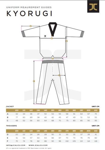 Combinaison de taekwondo (dobok) pour débutants JCalicu-Club | WT | blanc - Couleur du produit : Col blanc / Taille du produit : 170 1