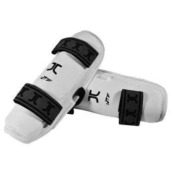 Protège-tibias de Taekwondo JCalicu | WT approuvé | blanc - Couleur du produit : Blanc / Taille du produit : XS 1