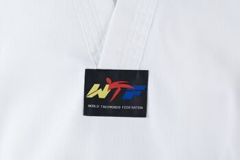Combinaison de taekwondo (dobok) pour débutants JCalicu-Club | WT | blanc - Couleur du produit : Col blanc / Taille du produit : 190 5