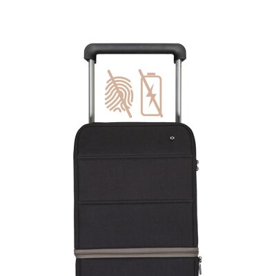 Kabuto VOYAGER: Classic Expandable 2-Wheel Carry-on Suitcase Black Silver