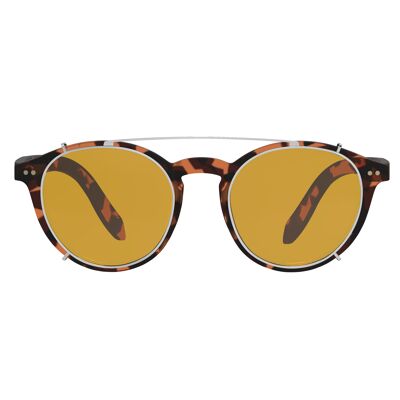 Foxmans Blaulicht blockierende Computerbrille - Das Lennon Alltagsobjektiv mit robusten Clip-Ons (Schildpattrahmen) Stilvolle Herren- und Damenrahmen