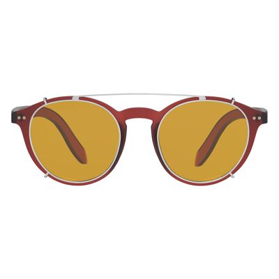 Foxmans Blue Light Blocking Computer Glasses - The Lennon Everyday Lens with Heavy Duty Clip-ons (Red Frame) Mens & Womens Stylish Frames