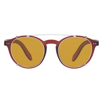 Foxmans Blue Light Blocking Computer Glasses - The Lennon Everyday Lens with Heavy Duty Clip-ons (Red Frame) Mens & Womens Stylish Frames 1