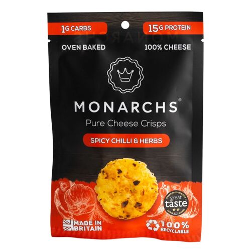 Monarchs Pure Cheese Crisps - Spicy Chilli & Herbs