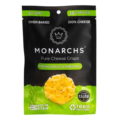 Monarchs Pure Cheese Crisps - Fresh Garlic & Oregano