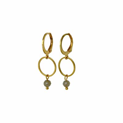 Earrings Labradorite - Gold