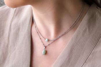 Collier Aventurine Facette - Argent 2