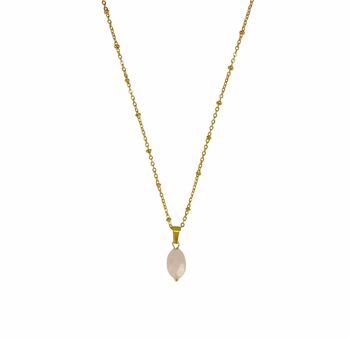 Collier Quartz Rose Facette - Or 1