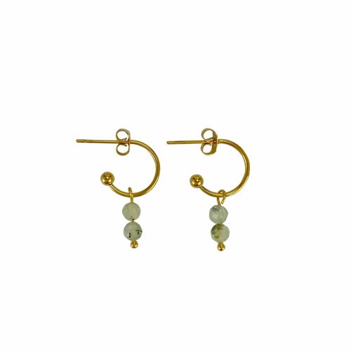 Earrings Prehnite - Gold