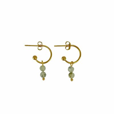 Earrings Prehnite - Gold