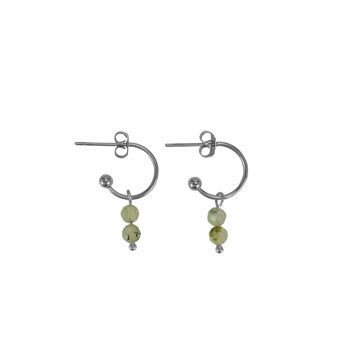 Boucles d'oreilles Prehnite - Argent 1