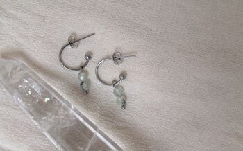 Boucles d'oreilles Prehnite - Argent 3