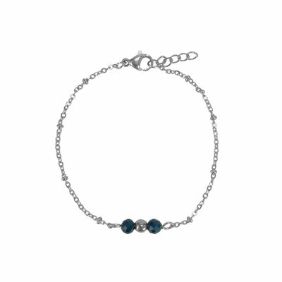 Pulsera Oro Obsidiana - Plata