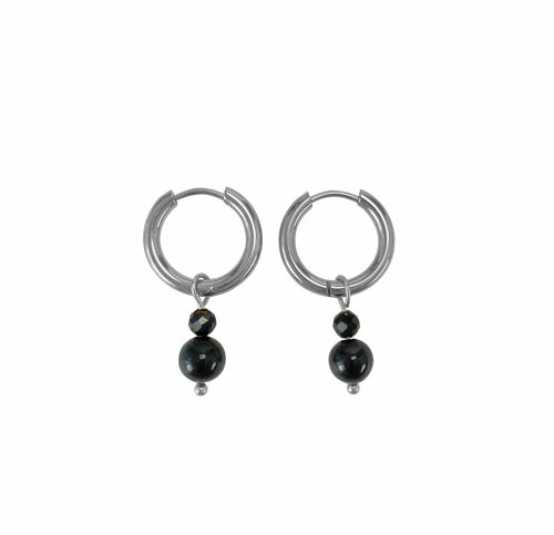 Earrings Black Tourmaline - Silver