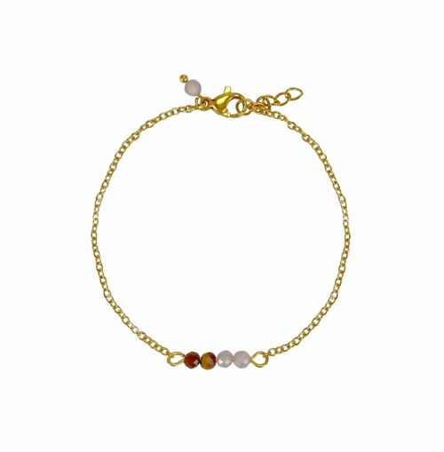 Bracelet Tigereye & Kunzite- Gold