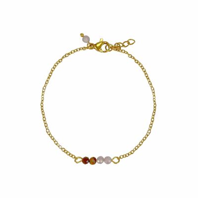 Bracelet Tigereye & Kunzite- Gold