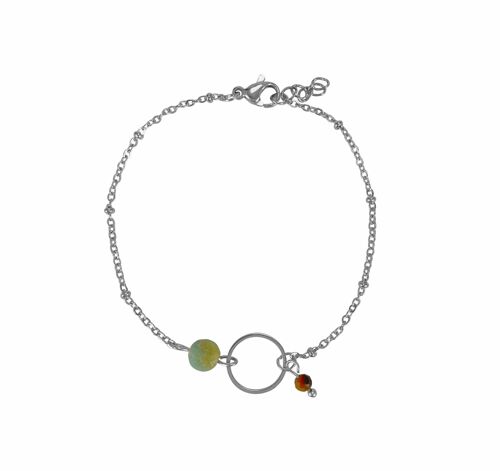 Bracelet Amazonite & Tigereye Ring - Silver