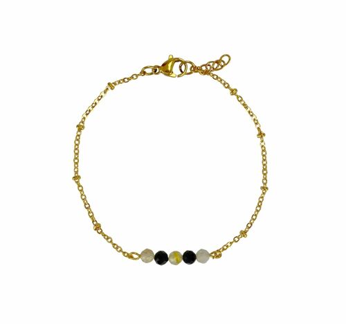 Bracelet Tourmaline & Rutile Quartz - Gold