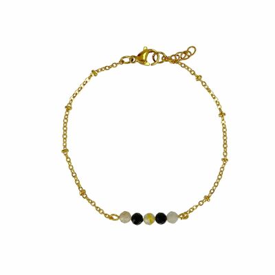 Bracelet Tourmaline & Rutile Quartz - Gold