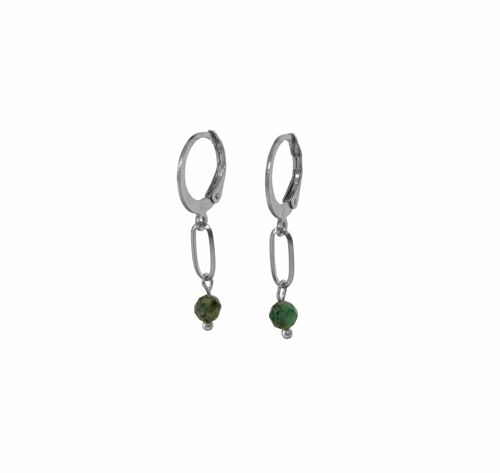 Earrings Emerald - Silver