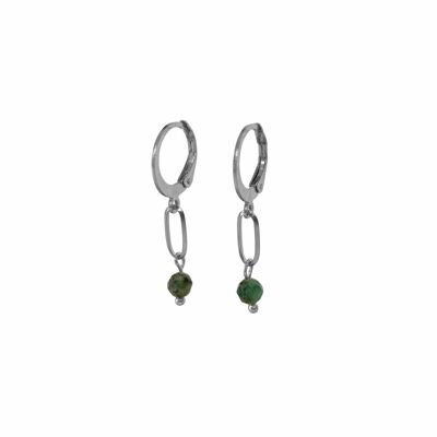 Earrings Emerald - Silver