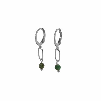 Boucles d'oreilles Emeraude - Argent