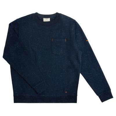 Urban-Sweatshirt aus 100 % Bio-Baumwolle – gesprenkeltes Blau