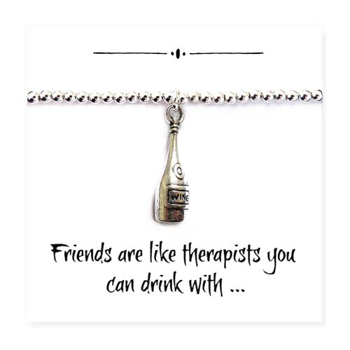 Wine Bottle Charm Bracelet on Funny Friends Message Card