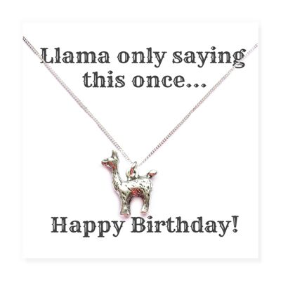 Alles Gute zum Geburtstag Lama-Halskette auf lustiger Mitteilungskarte
