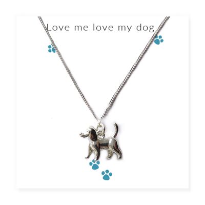 Love Me Love My Dog Collar en tarjeta con mensaje