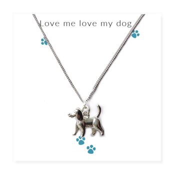 Love Me Love My Dog Collier sur carte de message 1