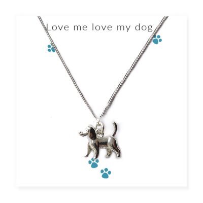 Love Me Love My Dog Halskette auf Message Card
