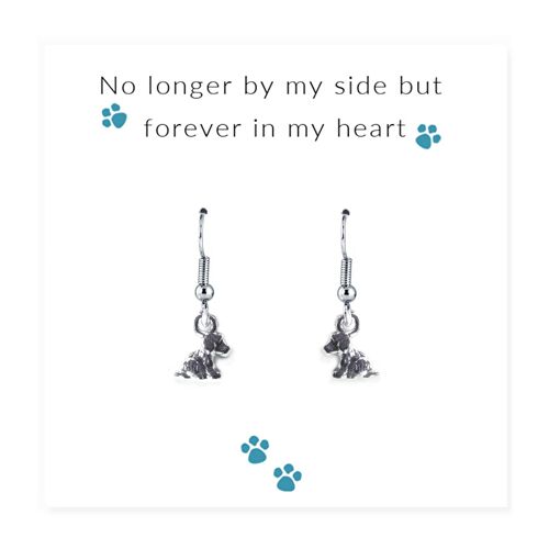 No Longer By My Side - Dog Earrings on Message Card