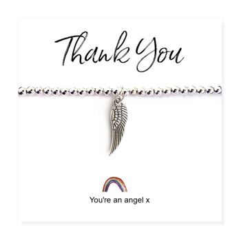 Bracelet aile d'ange sur carte de remerciement arc-en-ciel 1