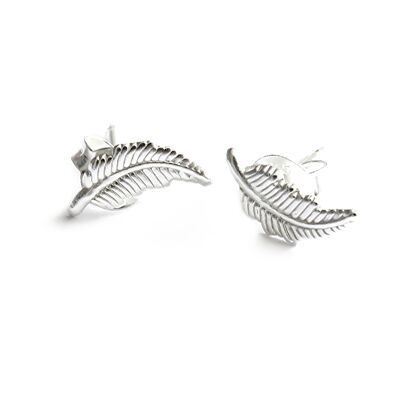 Feather Sterling Silver Stud Earrings