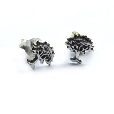 Sterling Silver Family Tree Stud Earrings