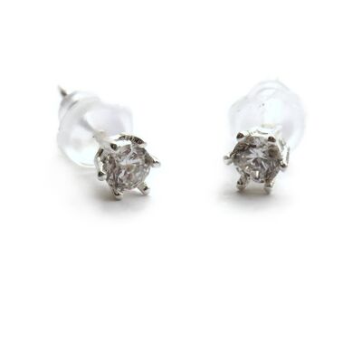 Sterling Silver Diamante Stud Earrings