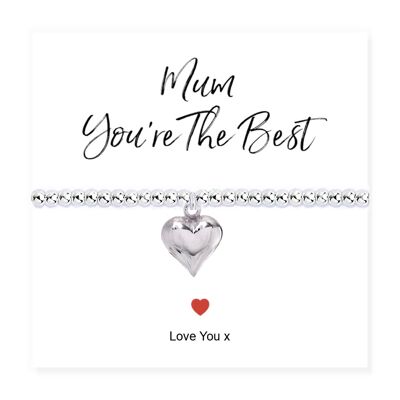 Mum You're The Best Stretch Beaded Bracelet & Card