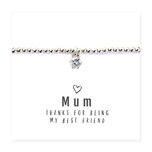 Mum Thanks For Being My Best Friend - Bracelet & Message Card