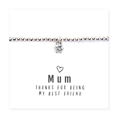 Maman merci d'être ma meilleure amie - Bracelet et carte de message