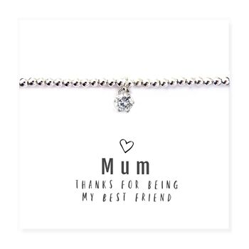 Maman merci d'être ma meilleure amie - Bracelet et carte de message 1