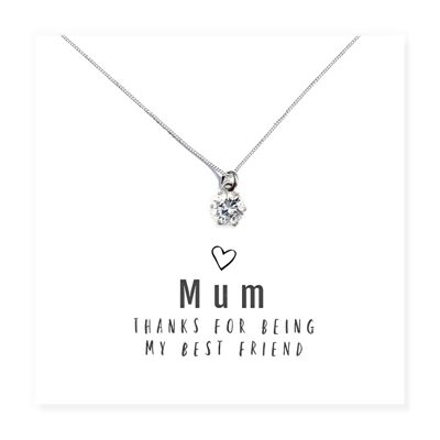 Mum Thanks For Being My Best Friend - Necklace & Message Card