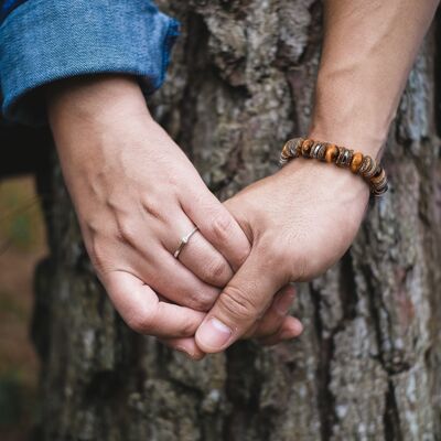 Bracciale da uomo con perline occhio di tigre