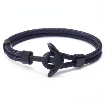 Bracelet ancre noir pour homme 1