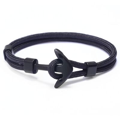 Men's Black Anchor Bracelet